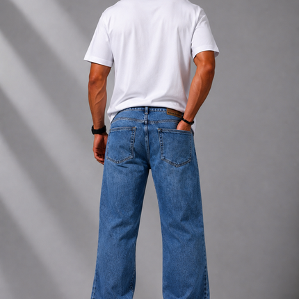 Мъжки светлосини Wide Leg дънки 7769B