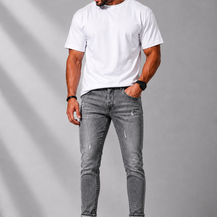 Мъжки светлосиви Slim Fit дънки 7590B