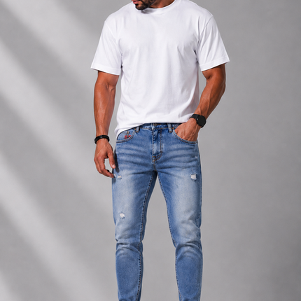 Мъжки светлосини SLIM FIT дънки 7608B
