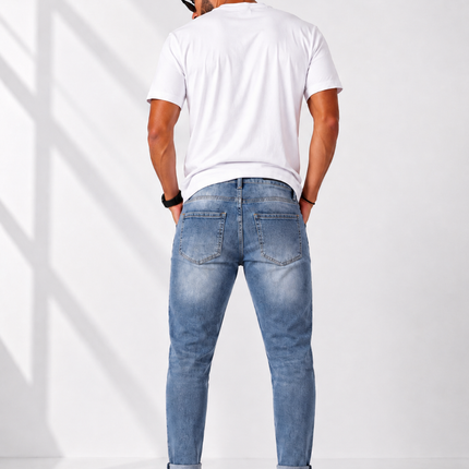 Мъжки светлосини SLIM FIT дънки 7608B