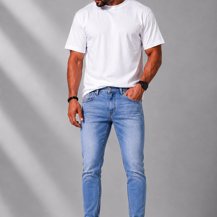 Мъжки светлосини Slim Fit дънки F218