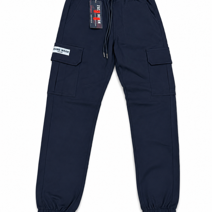 Мъжки черни Cargo панталони F5156
