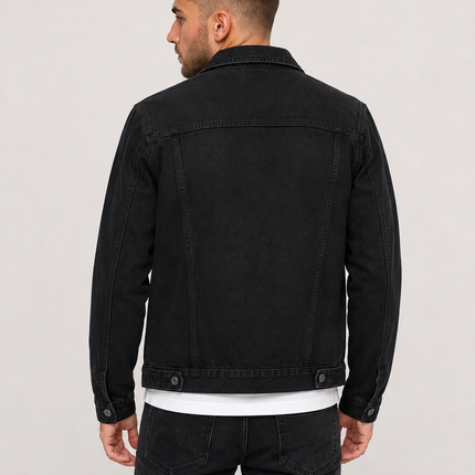 Мъжко черно дънково яке Denim 315