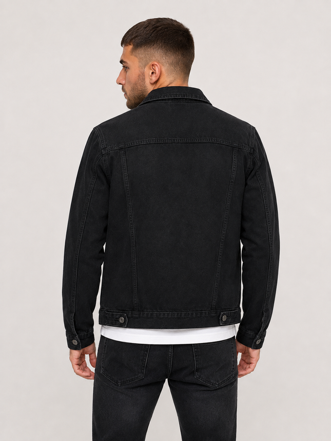 Мъжко черно дънково яке Denim 315